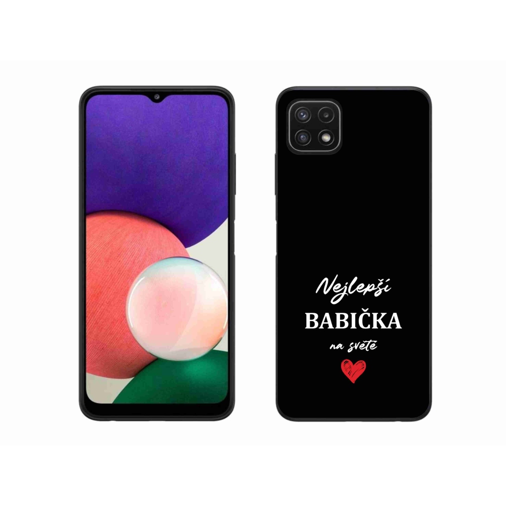 Gelový kryt mmCase na Samsung Galaxy A22 5G - nejlepší babička 1 černé pozadí