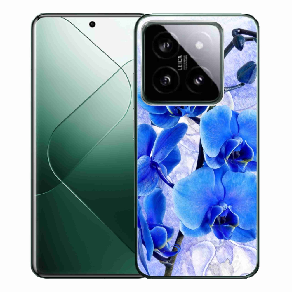 Gelový kryt mmCase na Xiaomi 14 Pro - modré květy