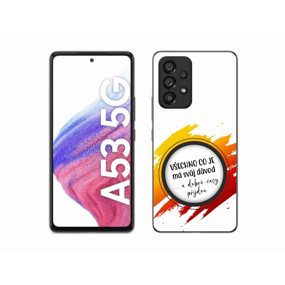 Gelový kryt mmCase na Samsung Galaxy A53 5G - citát 3 bílé pozadí