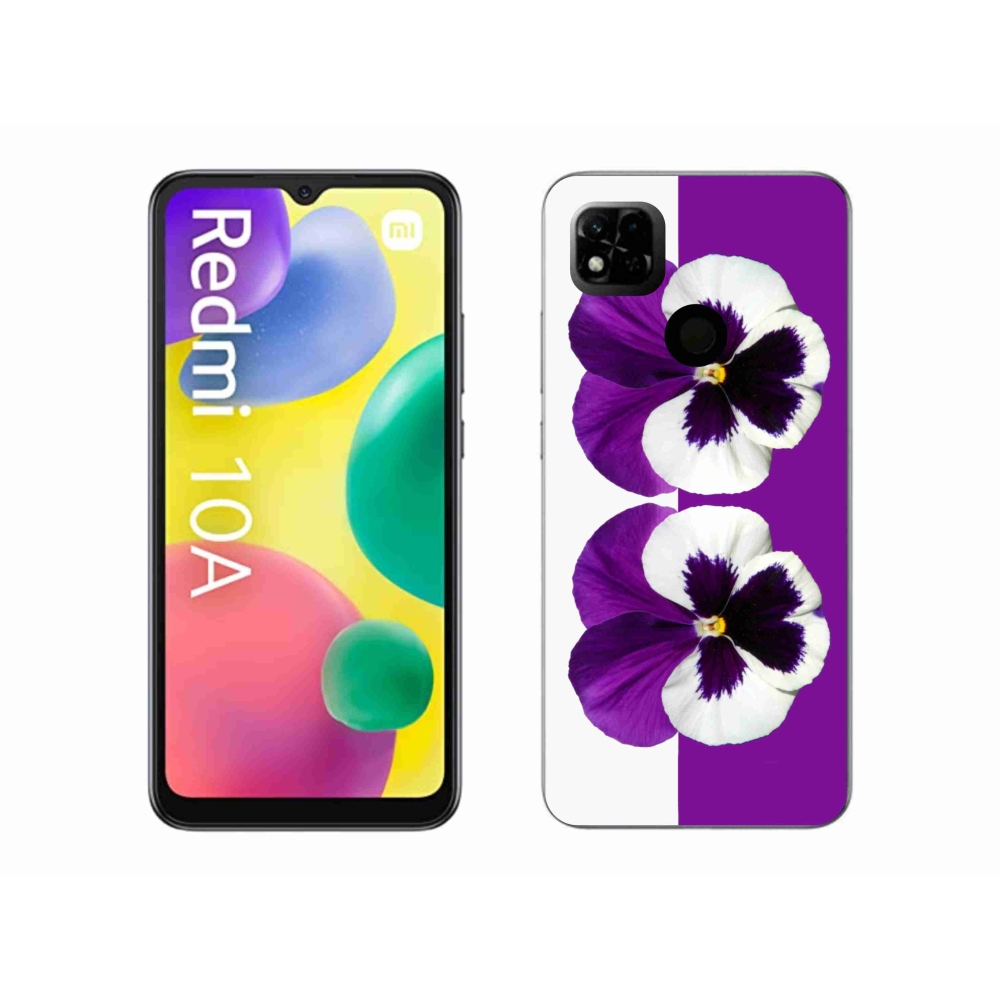 Gelový kryt mmCase na Xiaomi Redmi 10A - fialovobílý květ