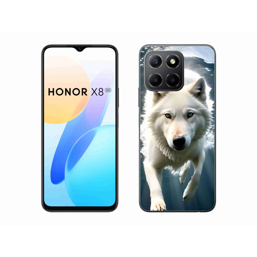 Gelový kryt mmCase na Honor X8 5G - bílý vlk