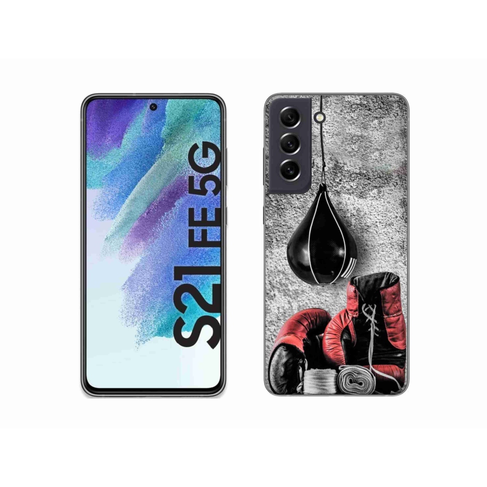 Gelový kryt mmCase na Samsung Galaxy S21 FE 5G - boxovací pytel a rukavice