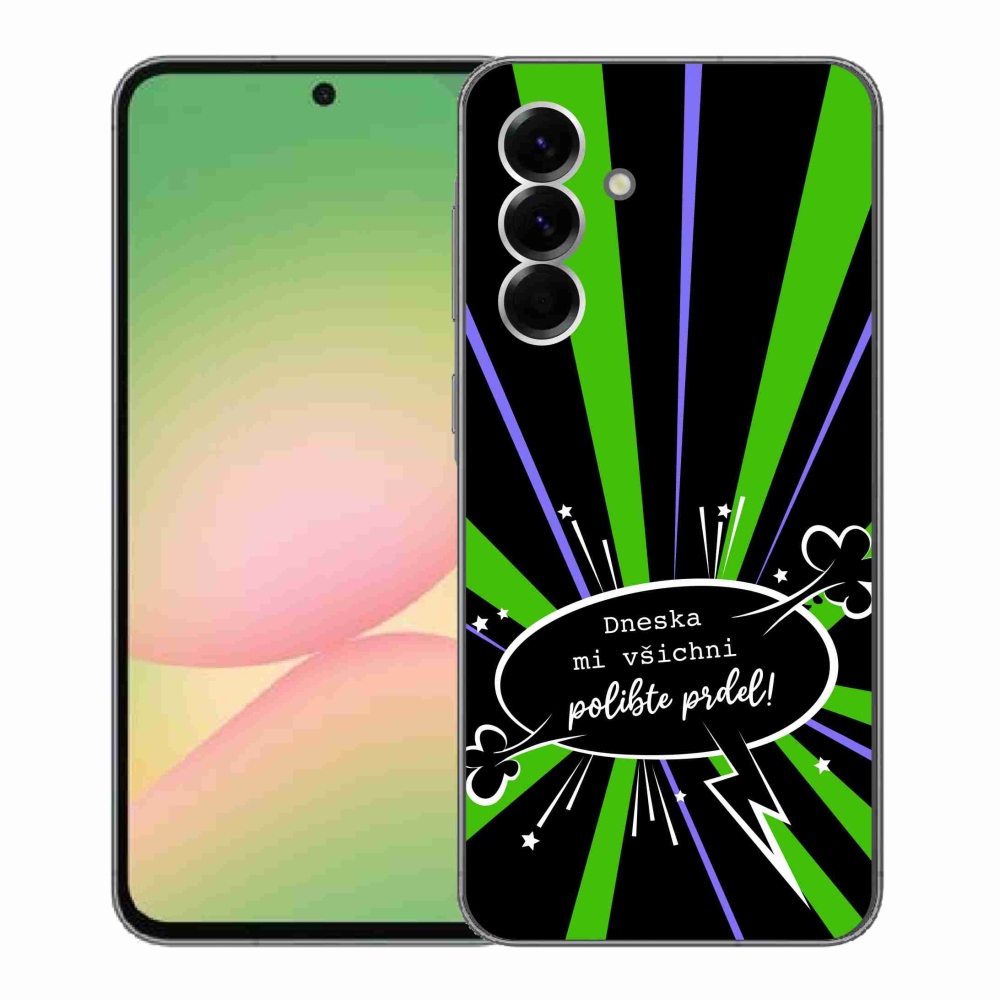 Gelový kryt mmCase na Samsung Galaxy A56 5G - vtipný text 15 černé pozadí