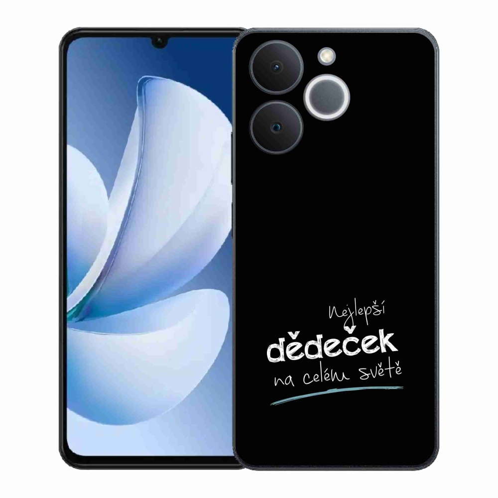Gelový kryt mmCase na Realme Note 70T - nejlepší dědeček 3 černé pozadí