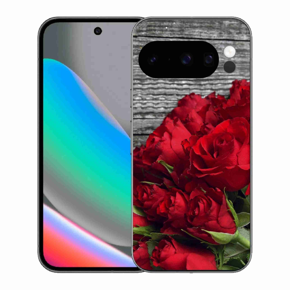 Gelový kryt mmCase na Google Pixel 10 Pro - červené růže