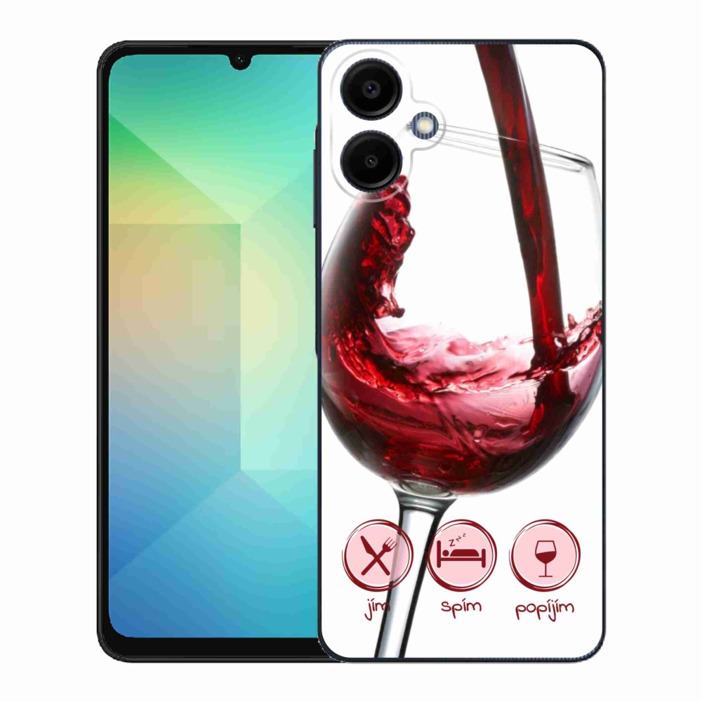 Gelový kryt mmCase na Samsung Galaxy A06 4G - sklenička vína červené