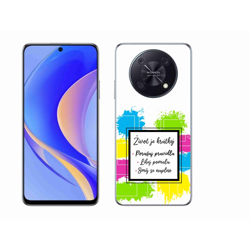 Gelový kryt mmCase na Huawei Nova Y90 - citát 5 bílé pozadí