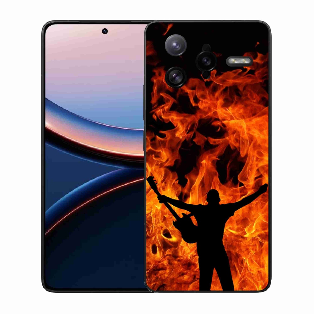 Gelový kryt mmCase na Xiaomi Poco F7 Ultra - muzikant a oheň