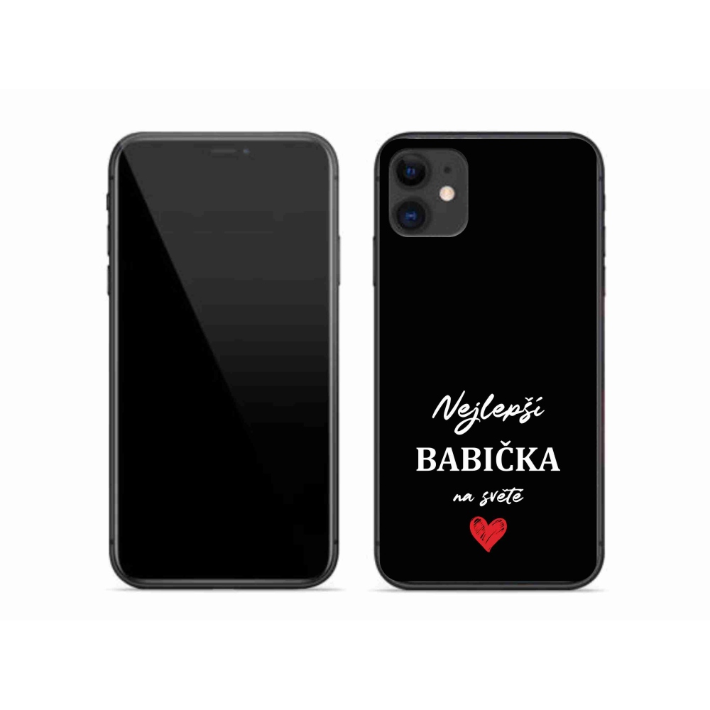 Gelový kryt mmCase na iPhone 11 - nejlepší babička 1 černé pozadí