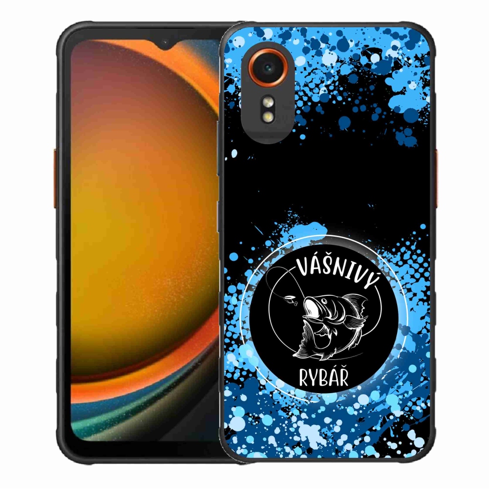 Gelový kryt mmCase na Samsung Galaxy Xcover 7 - vášnivý rybář černé pozadí