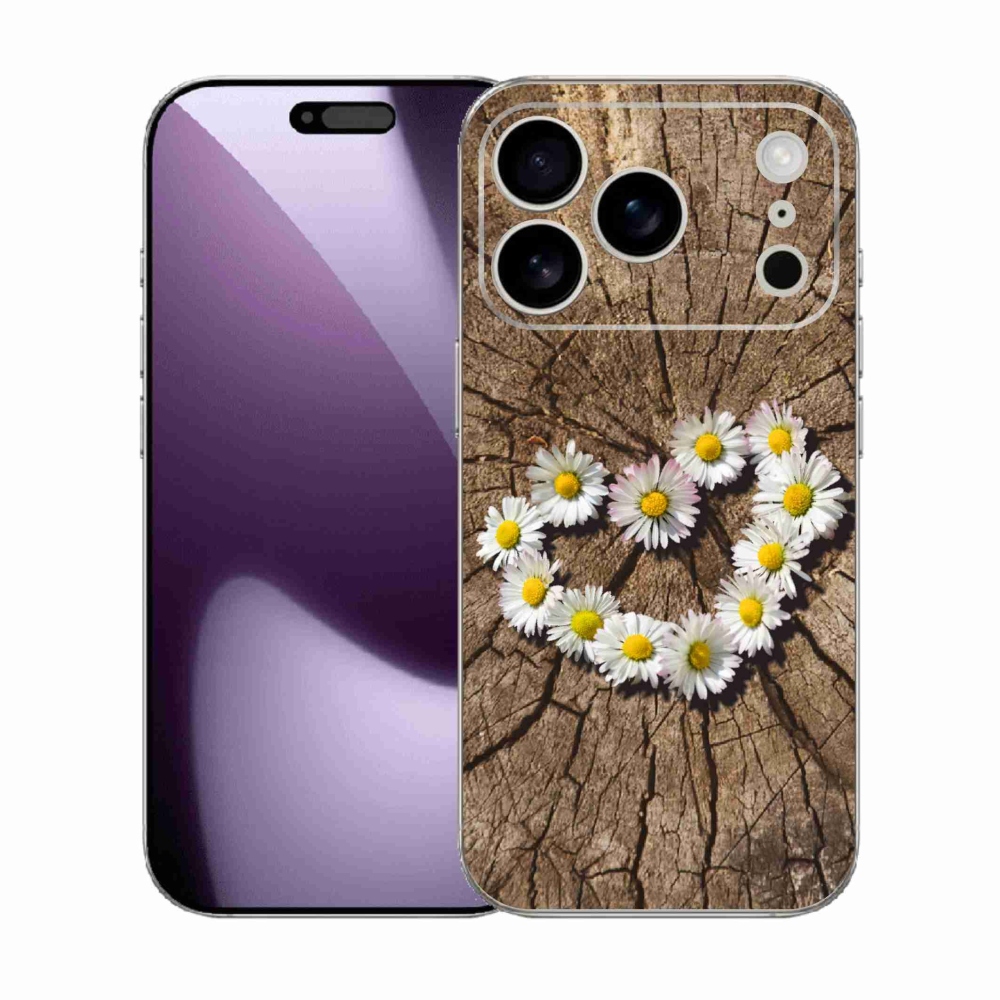 Gelový kryt mmCase na iPhone 17 Pro - srdce z kopretin