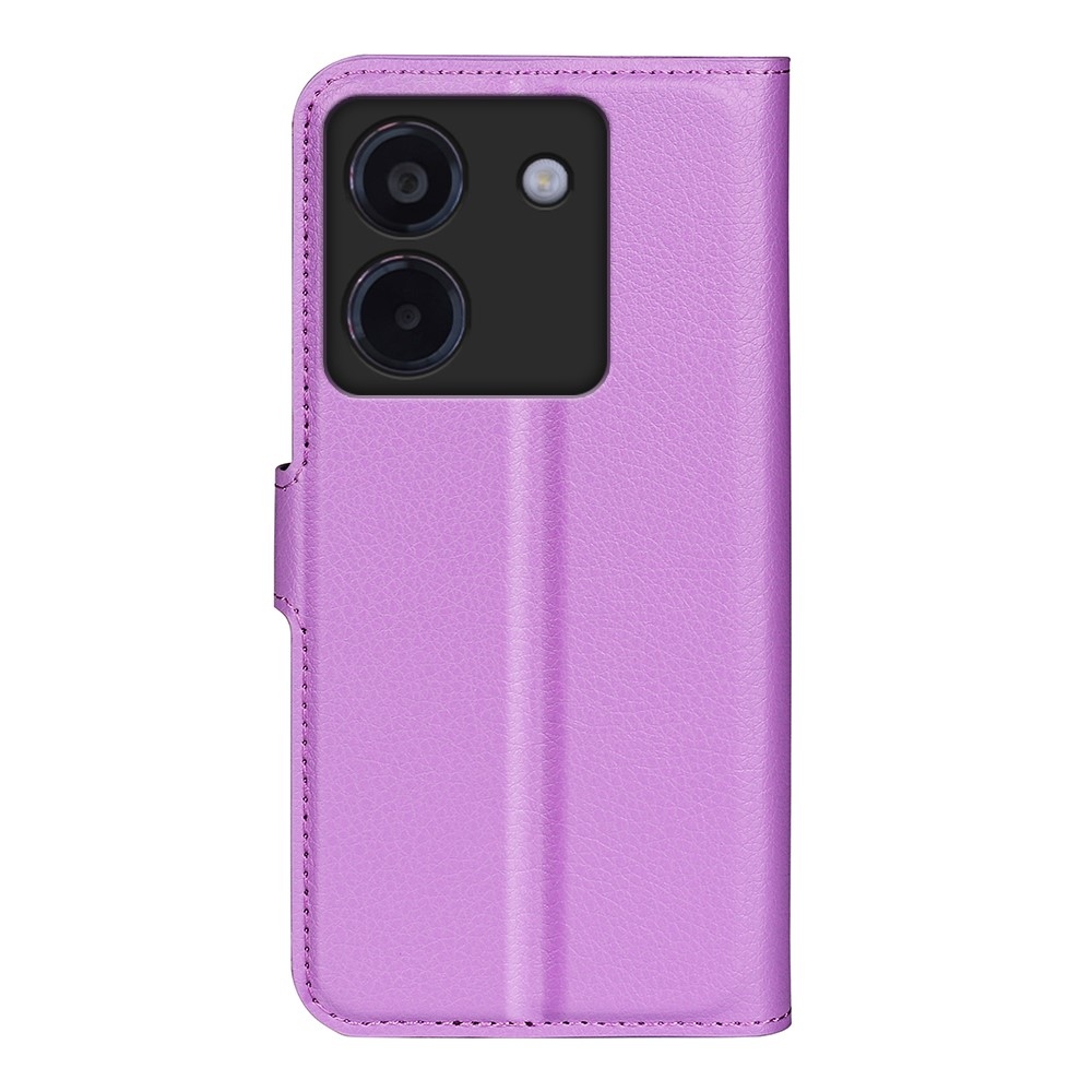 Litchi knížkové pouzdro na Xiaomi Poco M7 Pro 5G - fialové