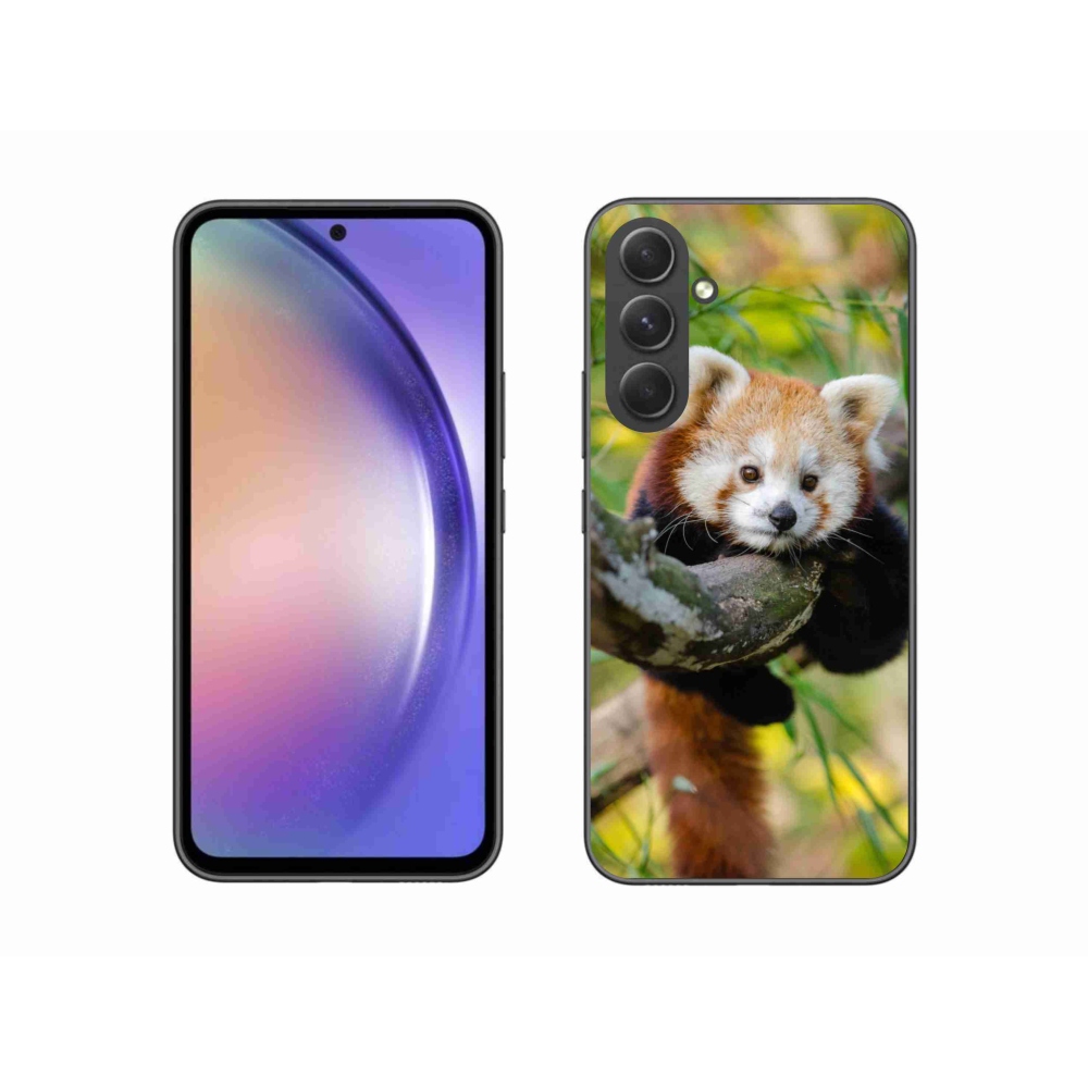Gelový kryt mmCase na Samsung Galaxy A54 5G - panda červená
