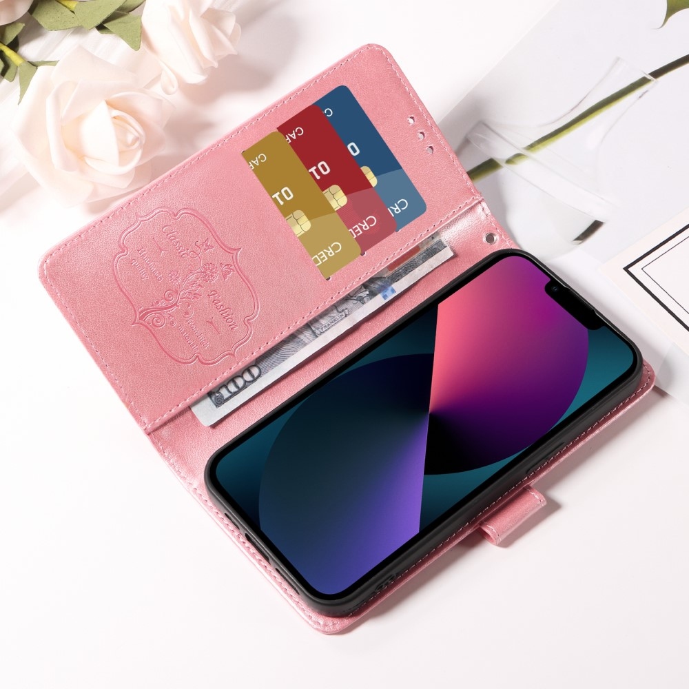 Flowery knížkové pouzdro na Xiaomi Redmi A5 (173.45x79.35x8.45mm) - růžové