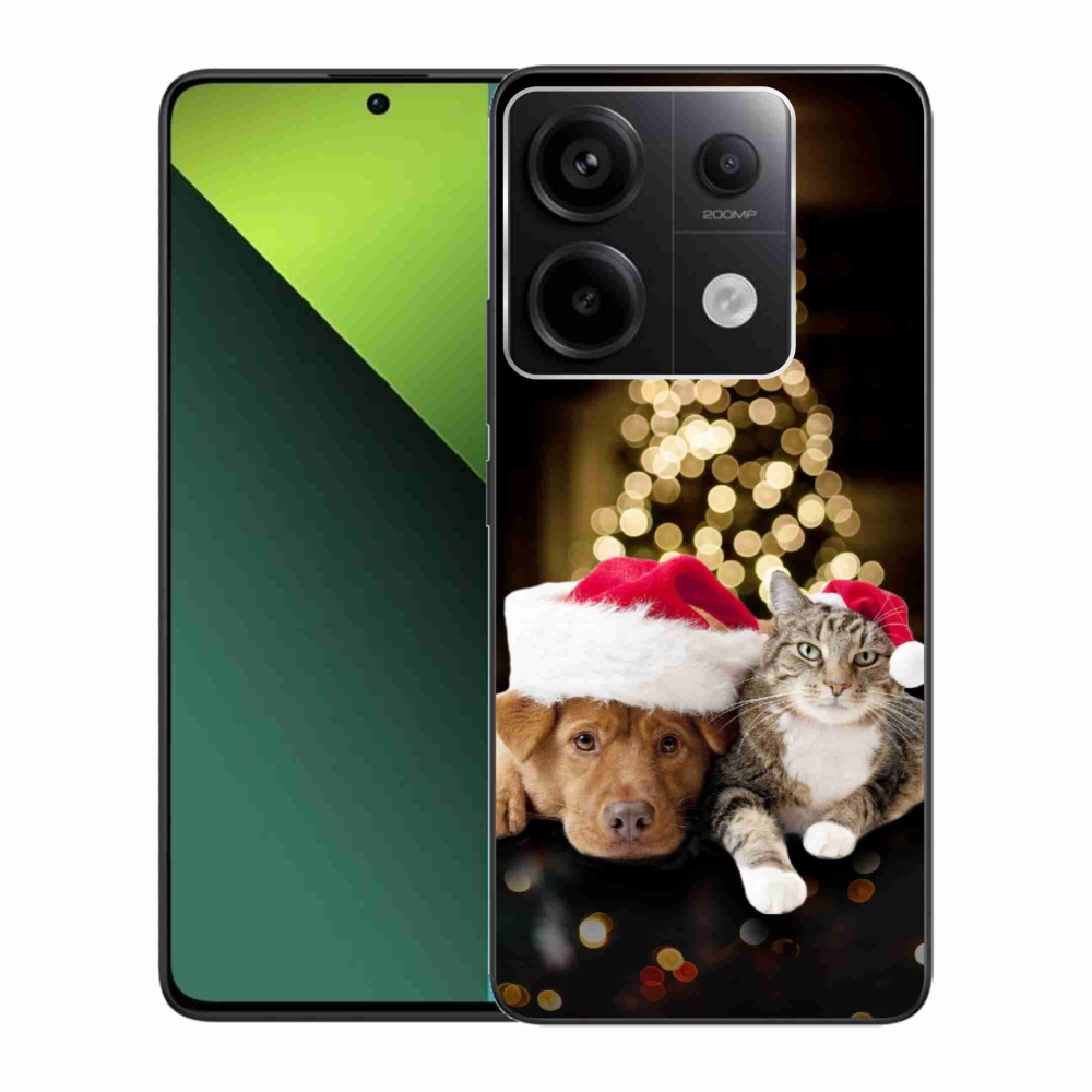 Gelový kryt mmCase na Xiaomi Redmi Note 13 Pro 5G/Poco X6 5G - vánoční pes a kočka