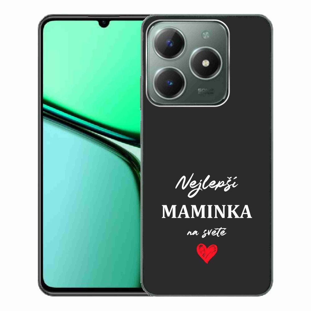 Gelový kryt mmCase na Realme C61 - nejlepší maminka 1 černé pozadí