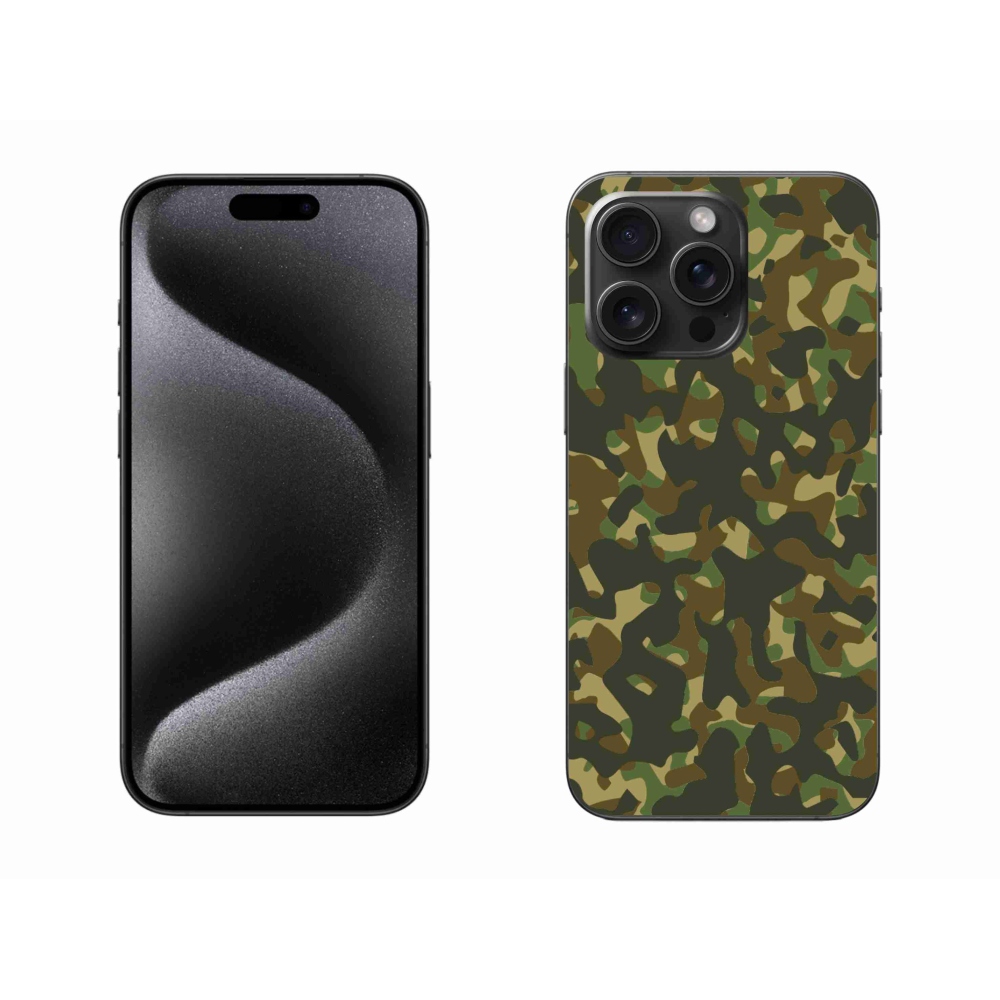Gelový kryt mmCase na iPhone 15 Pro Max - maskáčový vzor 1