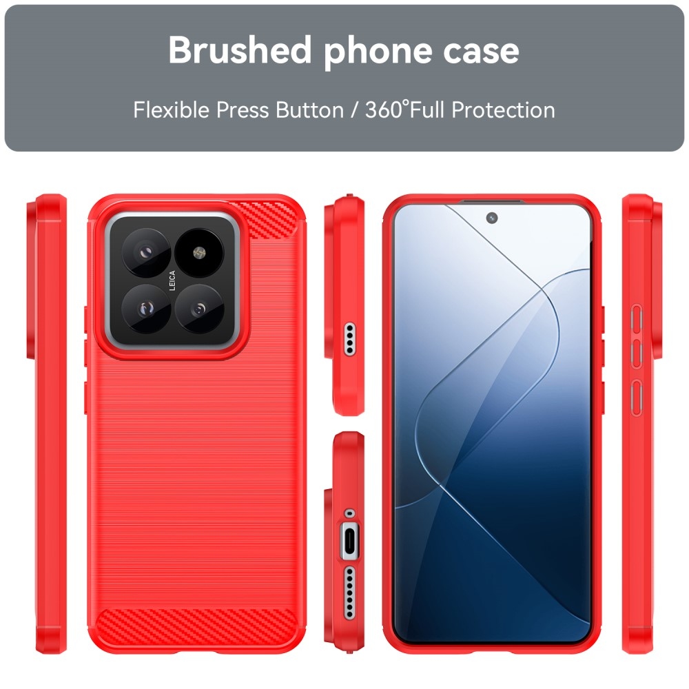 Carbon odolný gelový obal na Xiaomi 14 Pro - červený
