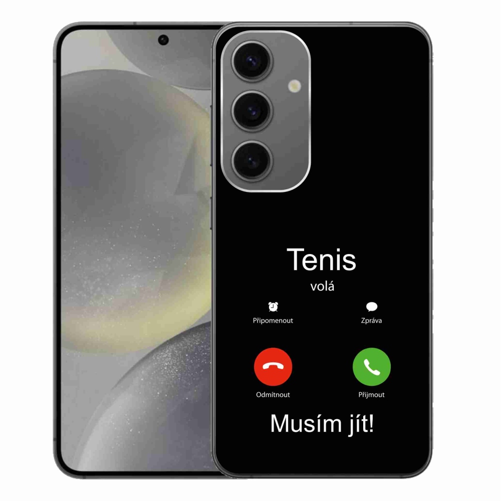 Gelový kryt mmCase na Samsung Galaxy S24+ - tenis volá černé pozadí