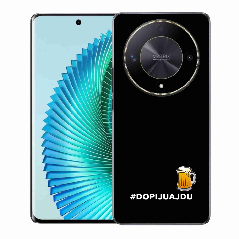Gelový kryt mmCase na Honor Magic 6 Lite 5G - pivní motiv 1 černé pozadí