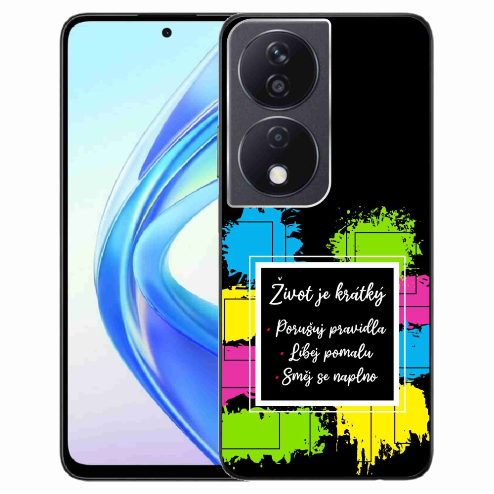 Gelový kryt mmCase na Honor X7b/Honor 90 Smart - citát 5 černé pozadí