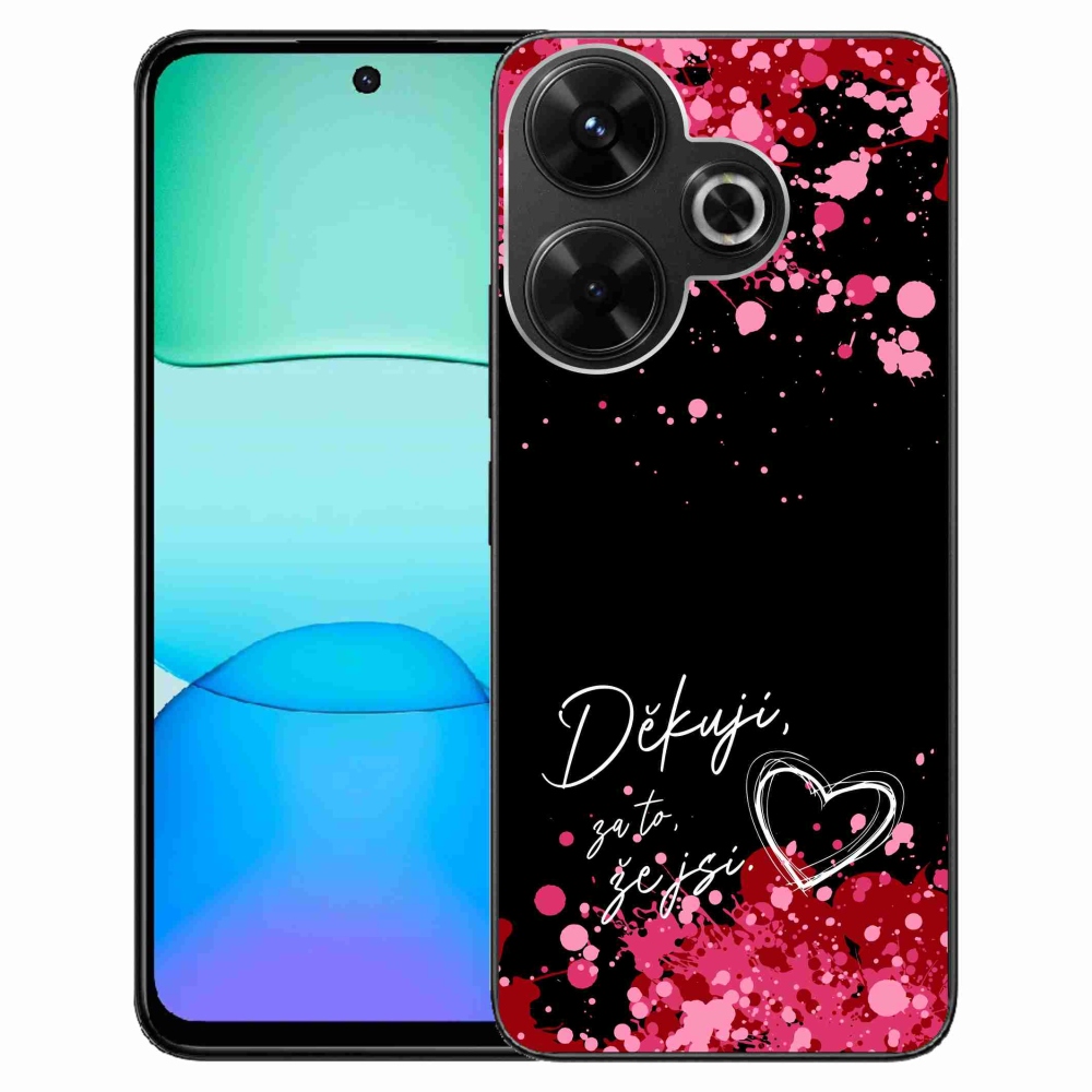 Gelový kryt mmCase na Xiaomi Redmi 13 4G/Poco M6 4G  - zamilovaný text 2 černé pozadí