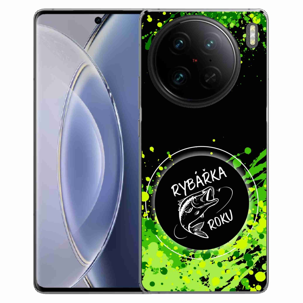 Gelový kryt mmCase na Vivo X90 Pro - rybářka roku černé pozadí