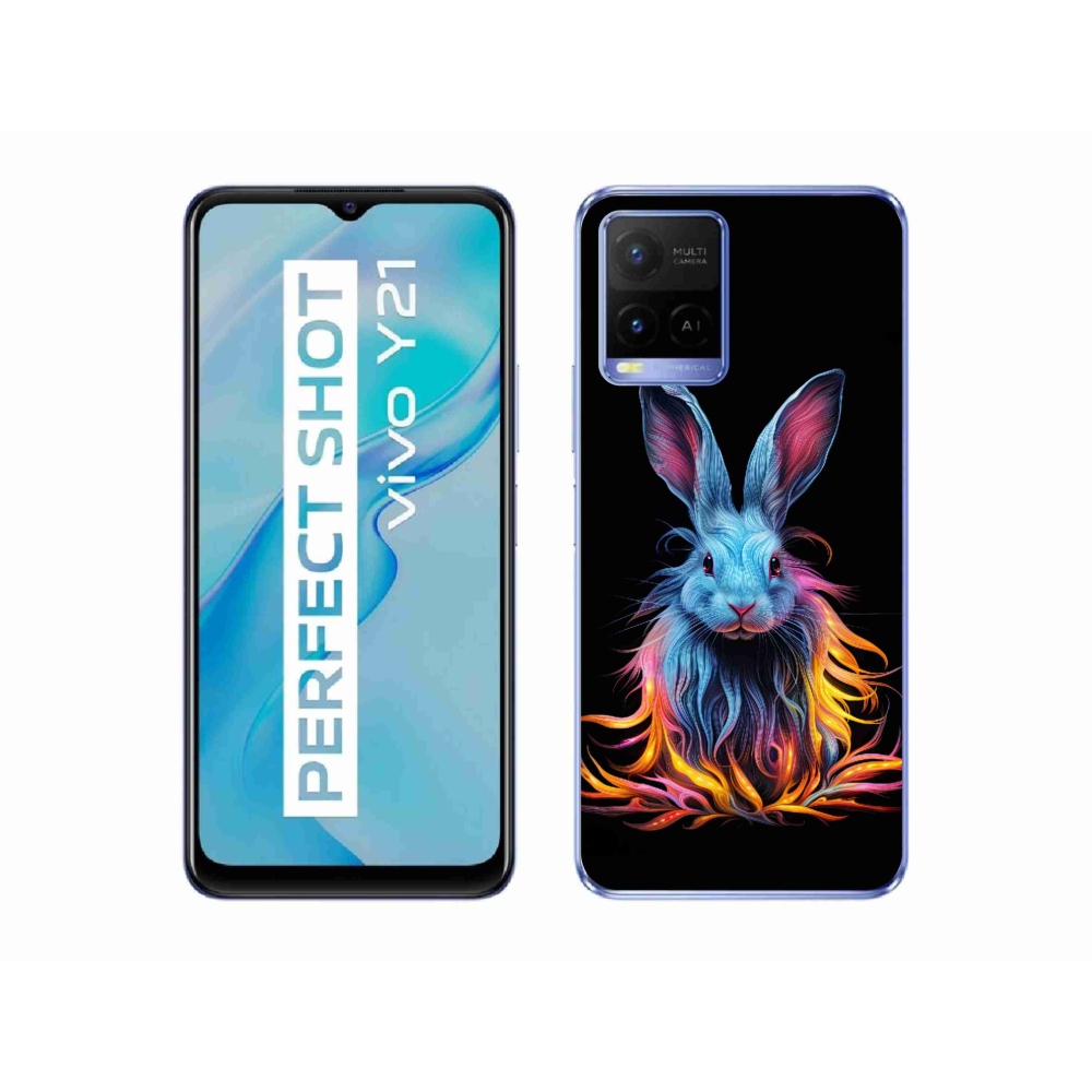 Gelový kryt mmCase na Vivo Y21/Y21s/Y33s - abstraktní zajíc