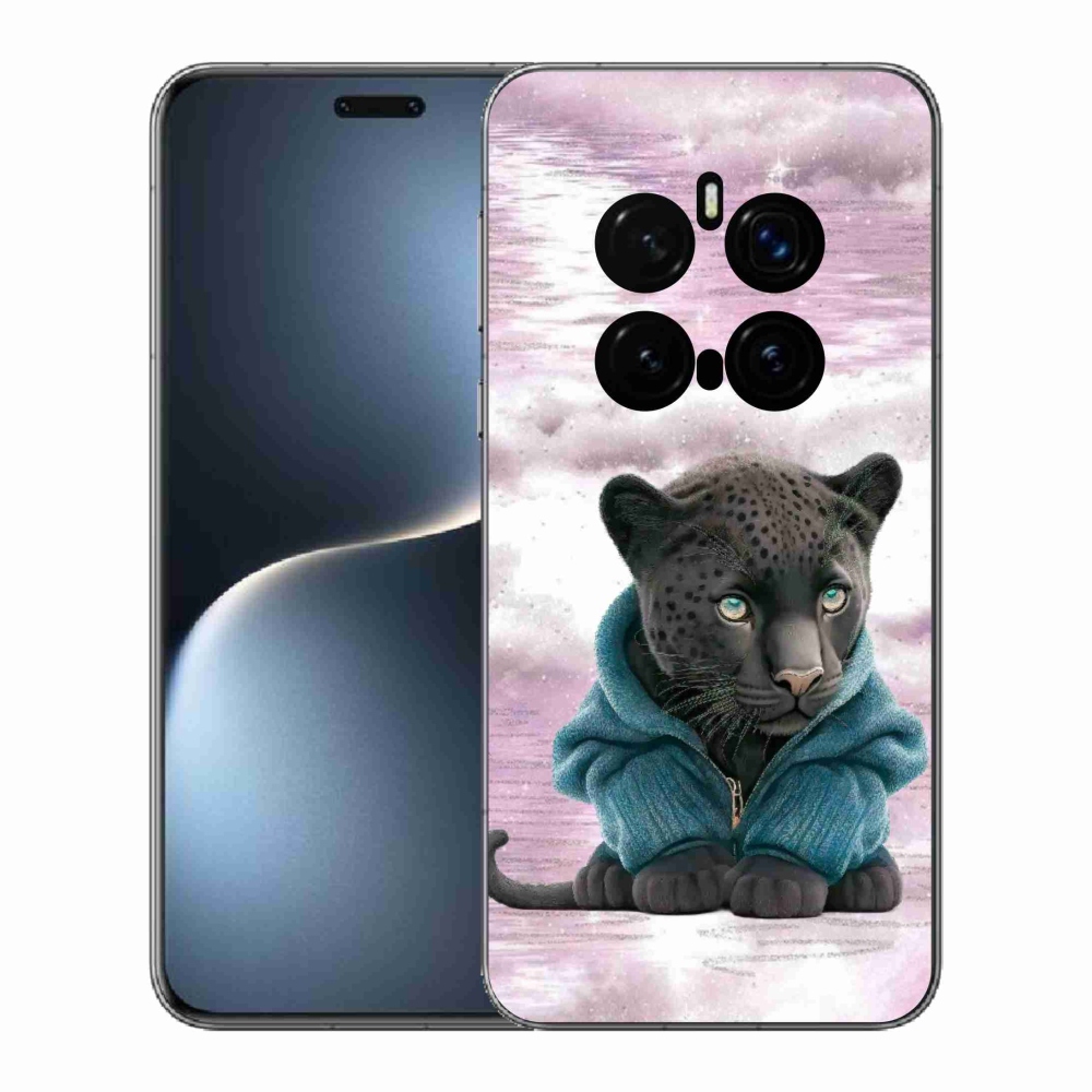 Gelový kryt mmCase na Honor Magic 7 Pro 5G - černý panter ve svetru
