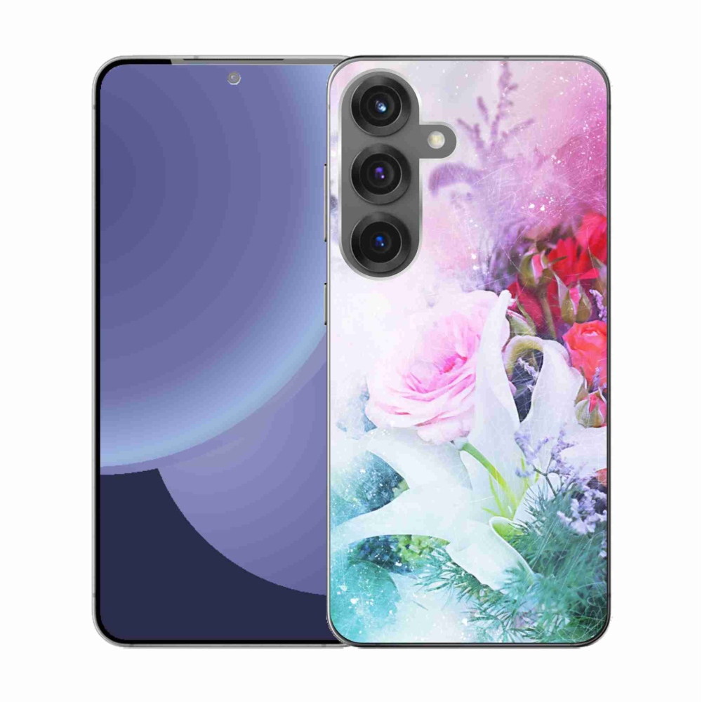 Gelový kryt mmCase na Samsung Galaxy S25 - květiny 4