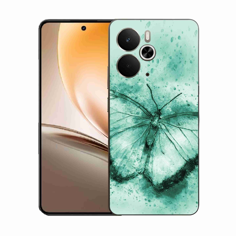 Gelový kryt mmCase na Realme 14 5G - zelený motýl