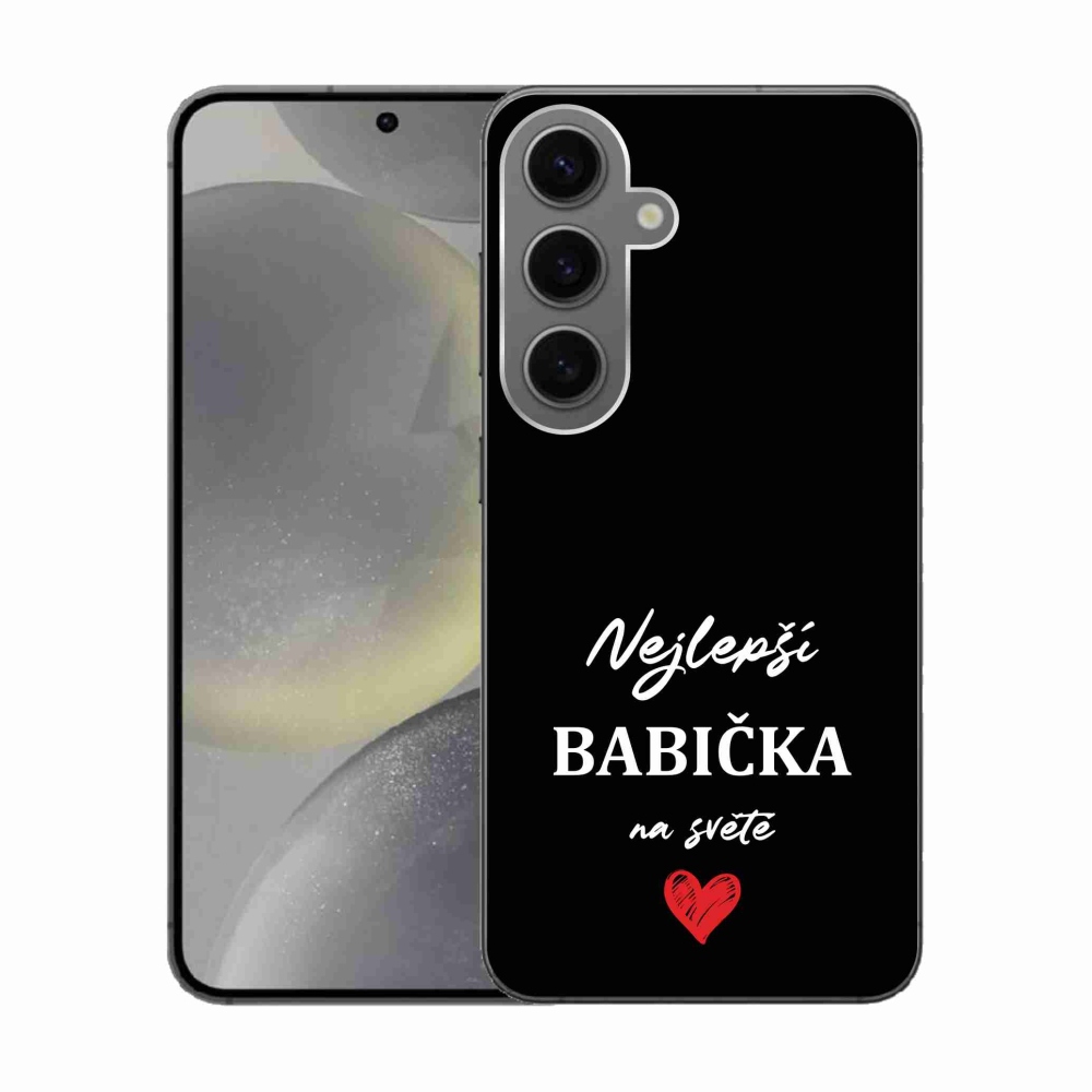 Gelový kryt mmCase na Samsung Galaxy S24 - nejlepší babička 1 černé pozadí