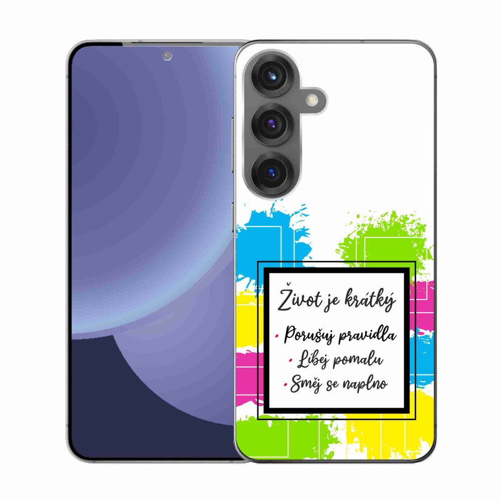 Gelový kryt mmCase na Samsung Galaxy S25 - citát 5 bílé pozadí