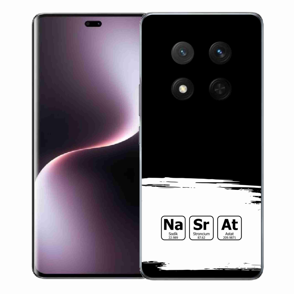 Gelový kryt mmCase na Honor Magic 7 Lite 5G - chemické prvky bíločerné pozadí