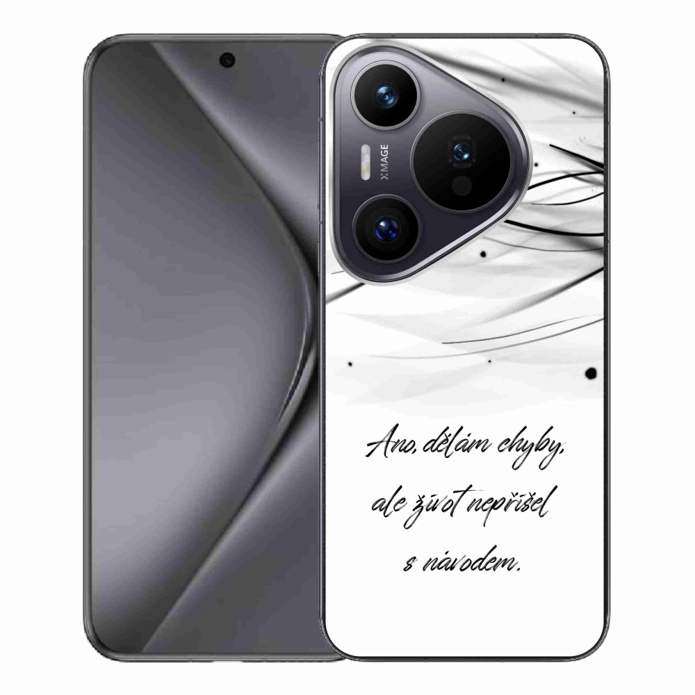 Gelový kryt mmCase na Huawei Pura 70 Pro - citát bílé pozadí