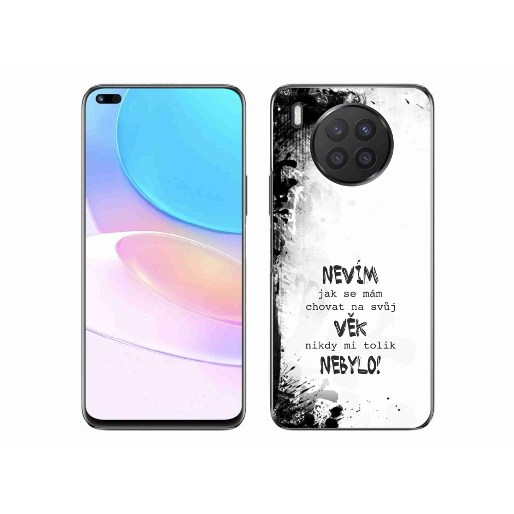 Gelový kryt mmCase na Huawei Nova 8i - vtipný text 14 bílé pozadí