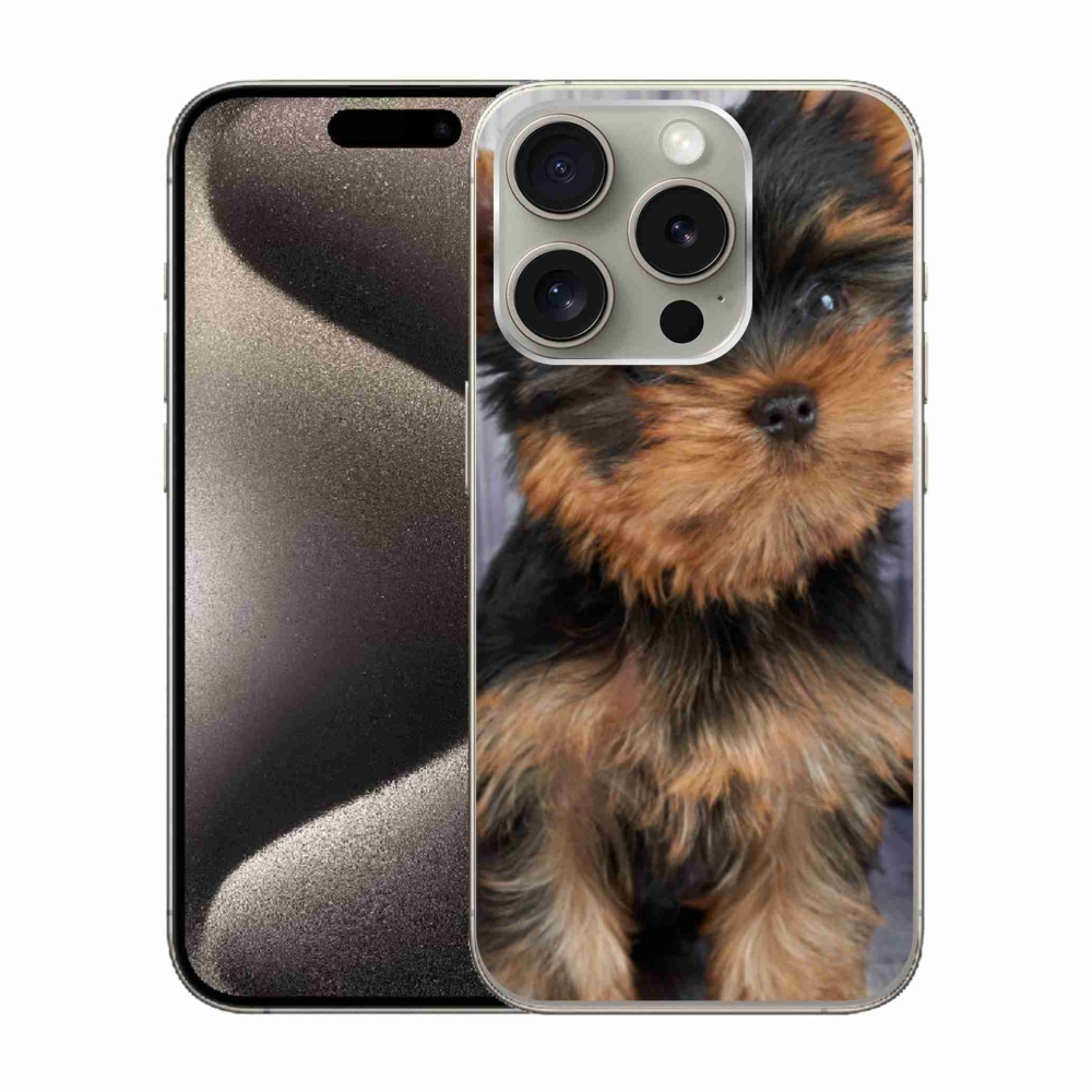 Gelový obal mmCase na iPhone 15 Pro - jorkšír 9