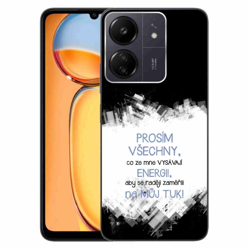 Gelový kryt mmCase na Xiaomi Poco C65/Redmi 13C - vtipný text 1 modrý