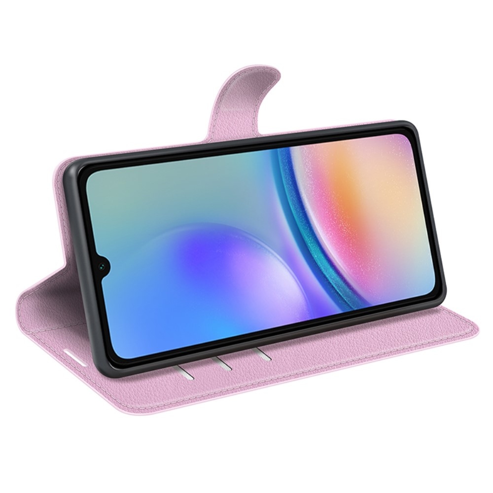 Litchi knížkové pouzdro na Samsung Galaxy A05s - růžové