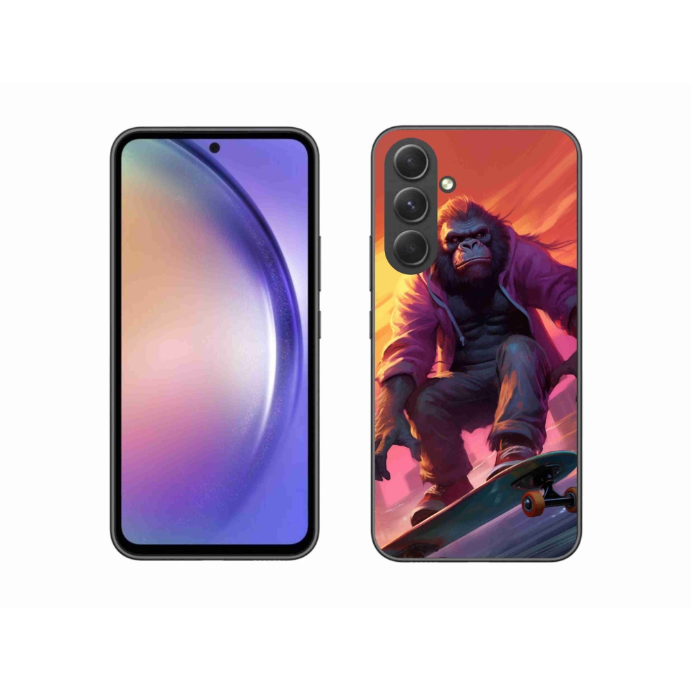 Gelový kryt mmCase na Samsung Galaxy A54 5G - gorila na skateboardu