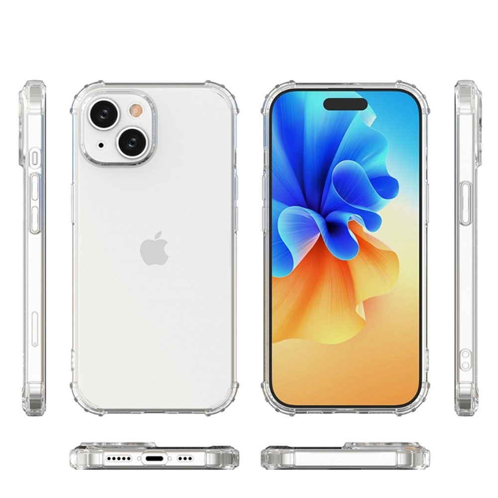 Průhledný gelový obal se zesílenými rohy na iPhone 15 - průhledný