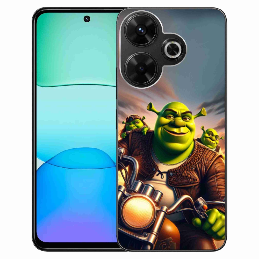 Gelový kryt mmCase na Xiaomi Redmi 13 4G/Poco M6 4G  - shrek na motorce