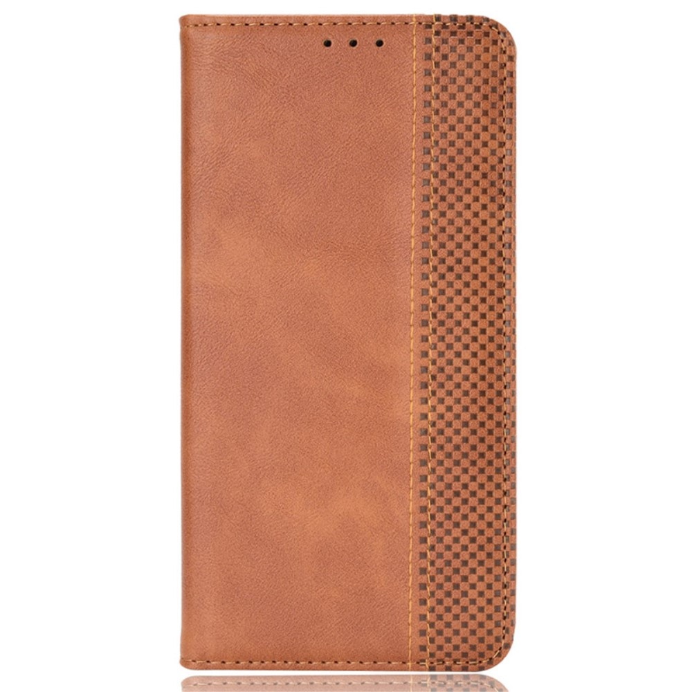 Vintage knížkové pouzdro na Xiaomi Redmi Note 14S/Note 13 Pro 4G/Poco M6 Pro - hnědé