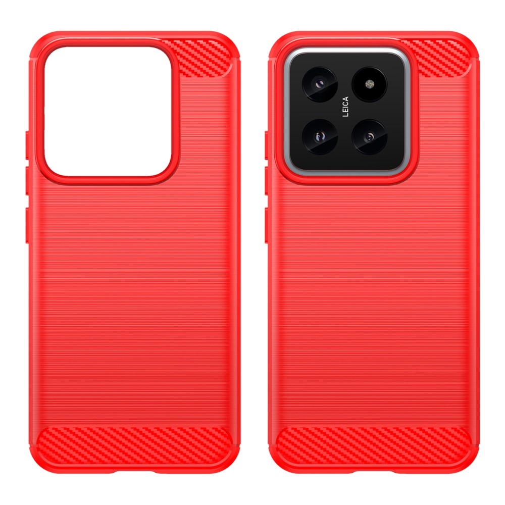 Carbon odolný gelový obal na Xiaomi 14 - červený