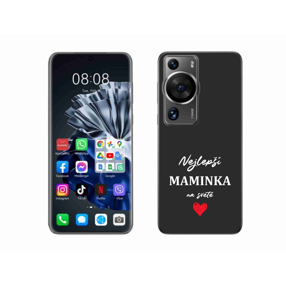 Gelový kryt mmCase na Huawei P60 Pro - nejlepší maminka 1 černé pozadí