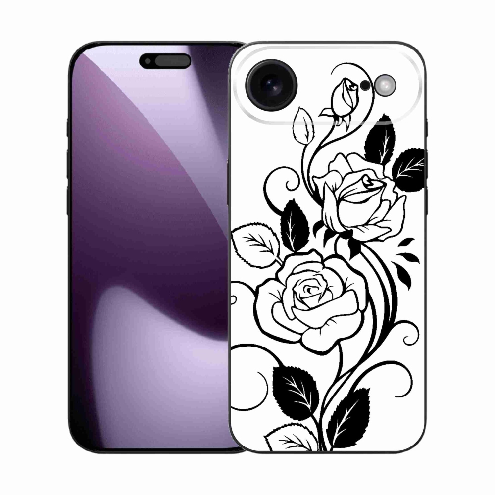 Gelový kryt mmCase na iPhone 17 Air - černobílá růže