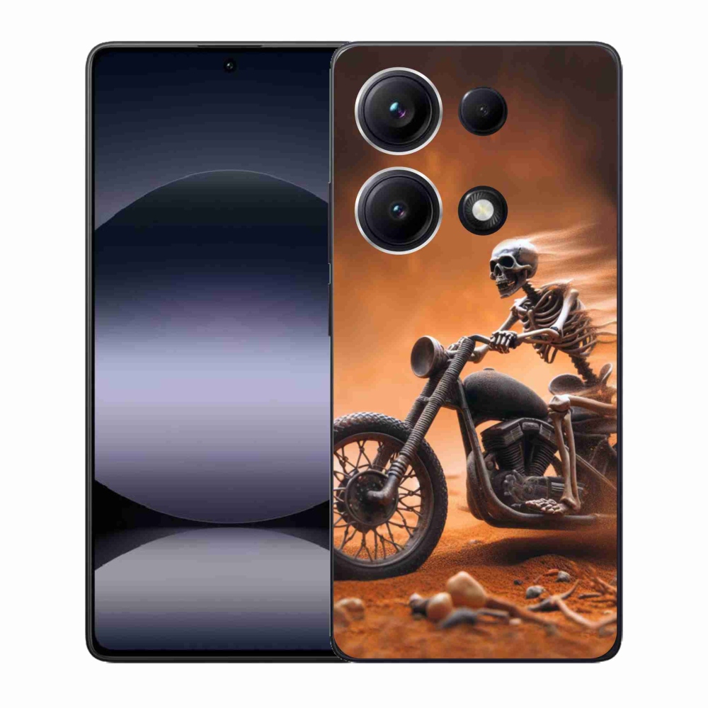 Gelový kryt mmCase na Xiaomi Redmi Note 14S - kostra na motorce