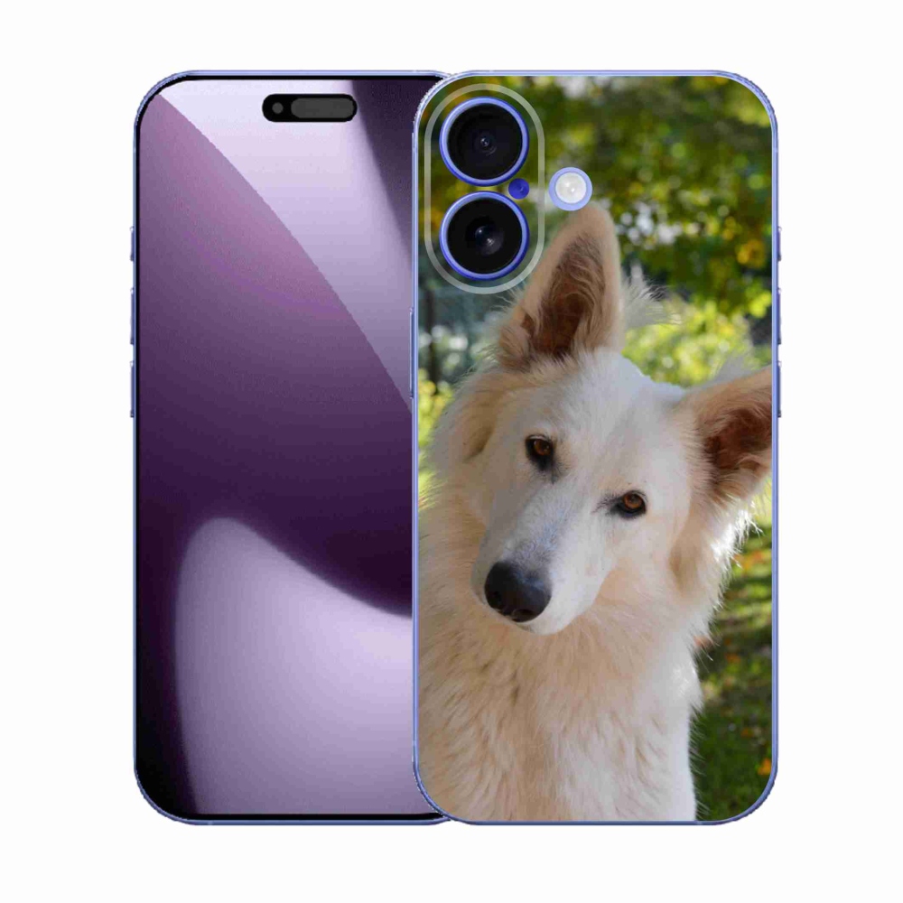 Gelový kryt mmCase na iPhone 17 - bílý švýcarský ovčák 1