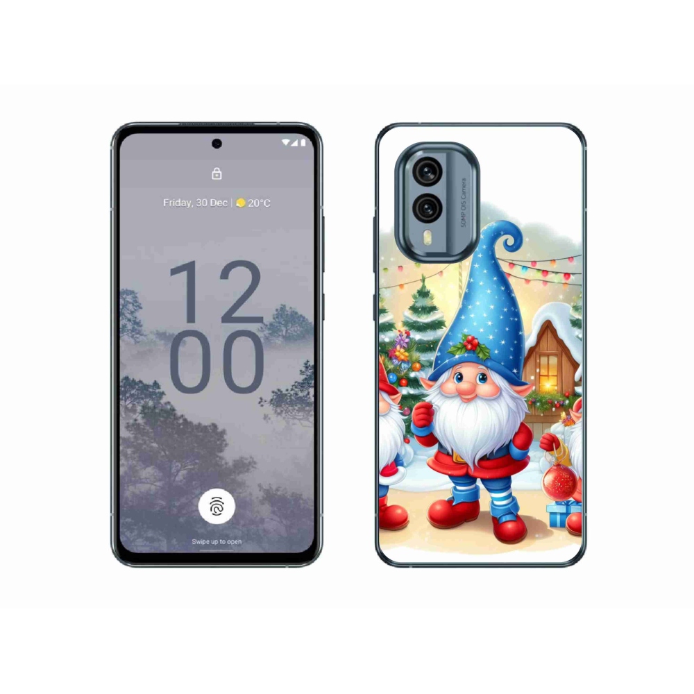 Gelový kryt mmCase na Nokia X30 5G - vánoční skřítci