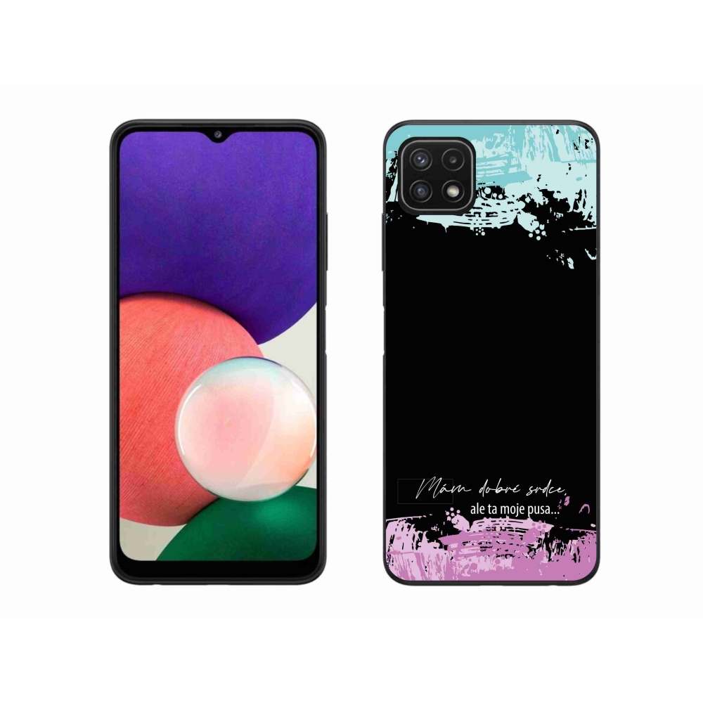 Gelový kryt mmCase na Samsung Galaxy A22 5G - vtipný text 3 černé pozadí
